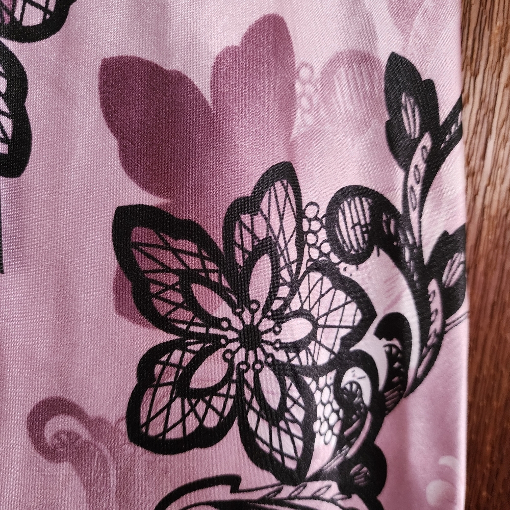 Y2K Apt 9 Intimates Fairy Whimsigoth Floral  Purple Mini Slip Dress Nightie L - Picture 6 of 7